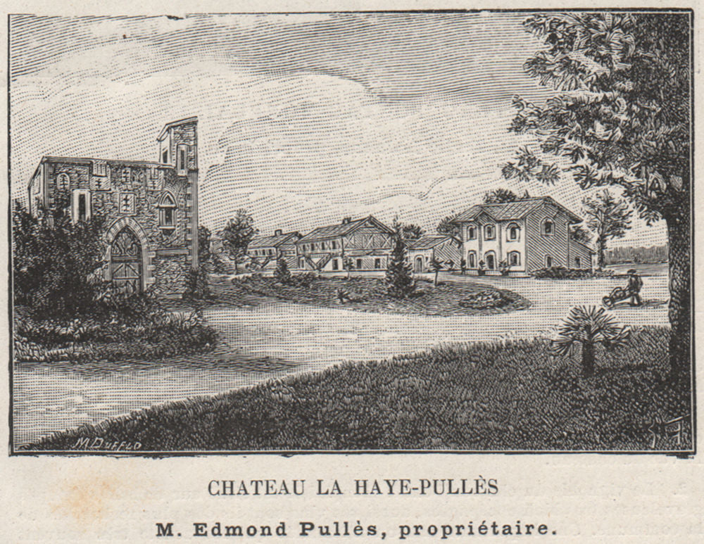 GRAVES. VILLENAVE-D'ORNON. Chateau la Haye-Pullès. Pullès. Bordeaux. SMALL 1908